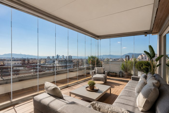 cortinas de cristal terraza ático